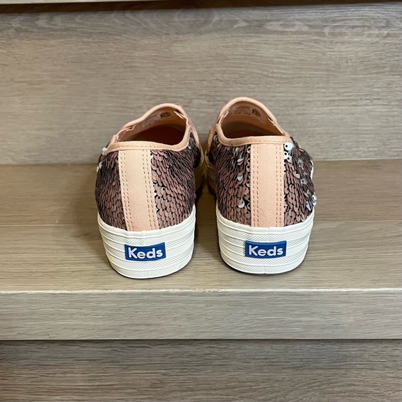Rare KEDS Rose Gold Sequin Transformer Slip-On Sneakers - Size 8.5 - Picture 5 of 16
